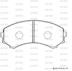 SN281P ADVICS Комплект тормозных колодок, дисковый тормоз (фото 1)