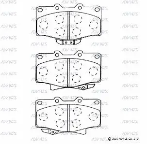 SN287P ADVICS Комплект тормозных колодок, дисковый тормоз (фото 1)