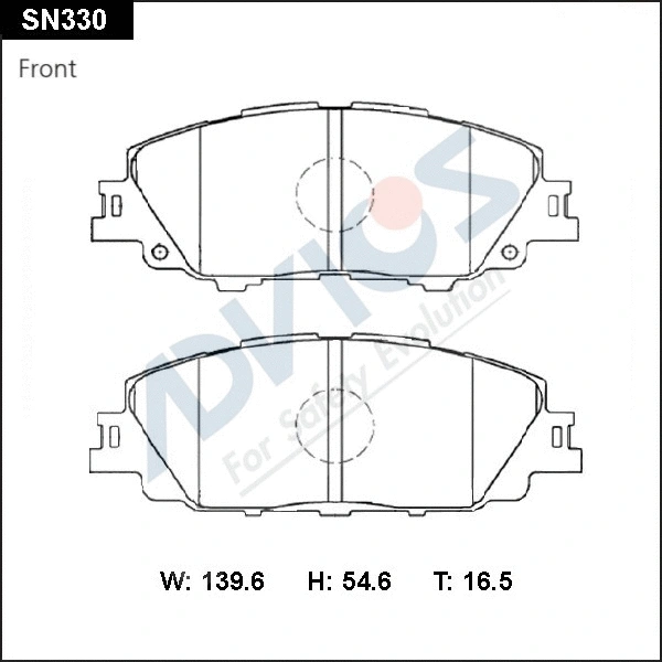 SN330 ADVICS Комплект тормозных колодок, дисковый тормоз (фото 1)