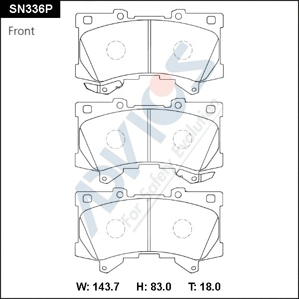 SN336P ADVICS Комплект тормозных колодок, дисковый тормоз (фото 1)