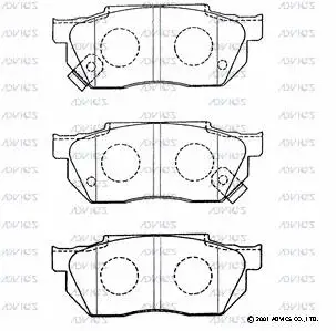 SN424P ADVICS Комплект тормозных колодок, дисковый тормоз (фото 1)