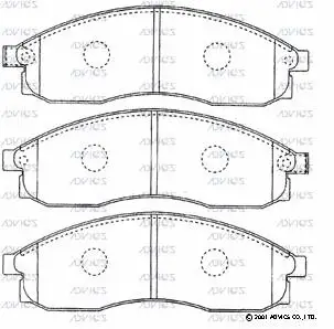 SN565P ADVICS Комплект тормозных колодок, дисковый тормоз (фото 1)