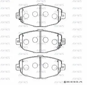 SN655P ADVICS Комплект тормозных колодок, дисковый тормоз (фото 1)