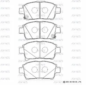 SN686P ADVICS Комплект тормозных колодок, дисковый тормоз (фото 1)