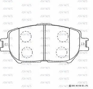 SN687 ADVICS Комплект тормозных колодок, дисковый тормоз (фото 1)