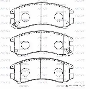 SN760P ADVICS Комплект тормозных колодок, дисковый тормоз (фото 1)