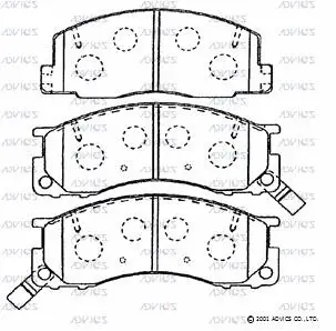 SN833P ADVICS Комплект тормозных колодок, дисковый тормоз (фото 1)