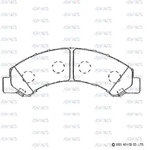 SN881 ADVICS Комплект тормозных колодок, дисковый тормоз (фото 1)