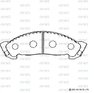 SN888 ADVICS Комплект тормозных колодок, дисковый тормоз (фото 1)