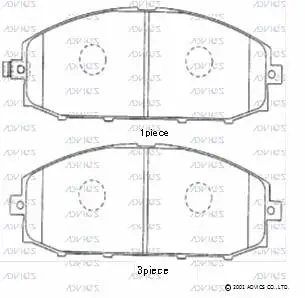 SN905P ADVICS Комплект тормозных колодок, дисковый тормоз (фото 1)