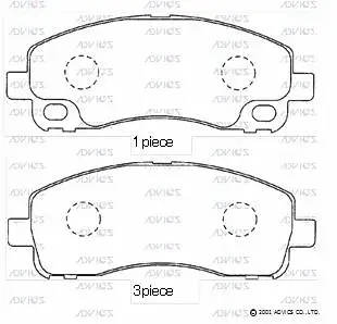 SN917E ADVICS Комплект тормозных колодок, дисковый тормоз (фото 1)