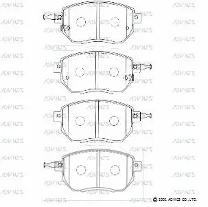 SN928P ADVICS Комплект тормозных колодок, дисковый тормоз (фото 1)