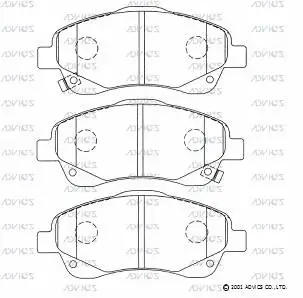 SN933P ADVICS Комплект тормозных колодок, дисковый тормоз (фото 1)