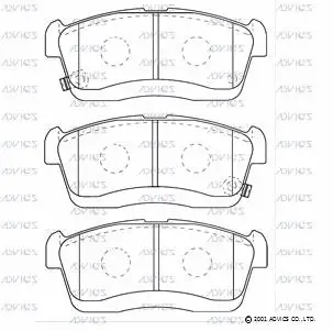 SN943P ADVICS Комплект тормозных колодок, дисковый тормоз (фото 1)