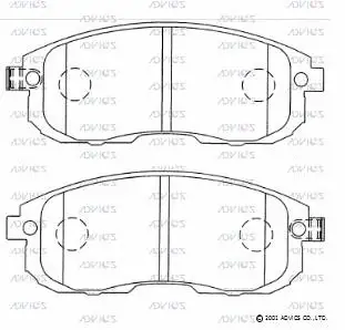 SN954P ADVICS Комплект тормозных колодок, дисковый тормоз (фото 1)