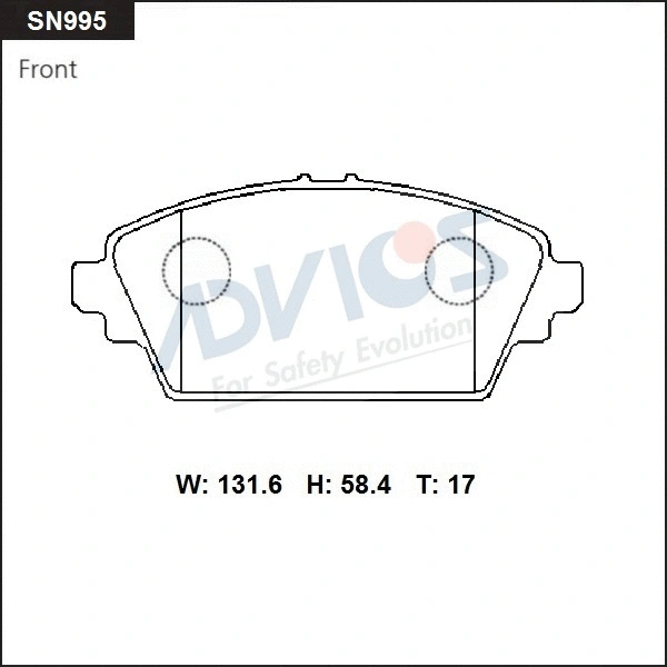 SN995 ADVICS Комплект тормозных колодок, дисковый тормоз (фото 1)