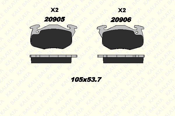 20906 180 05 KALE Комплект тормозных колодок, дисковый тормоз (фото 1)