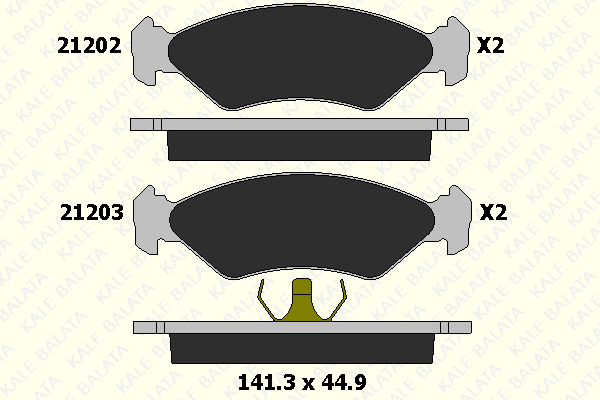21202 178 05 KALE Комплект тормозных колодок, дисковый тормоз (фото 1)