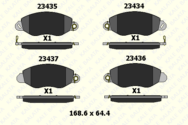 23434 185 25 KALE Комплект тормозных колодок, дисковый тормоз (фото 1)
