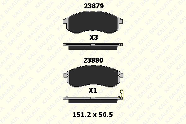 23879 155 05 KALE Комплект тормозных колодок, дисковый тормоз (фото 1)