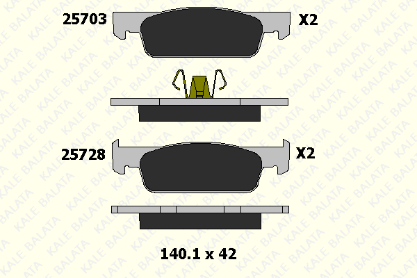 25728 180 05 KALE Комплект тормозных колодок, дисковый тормоз (фото 1)