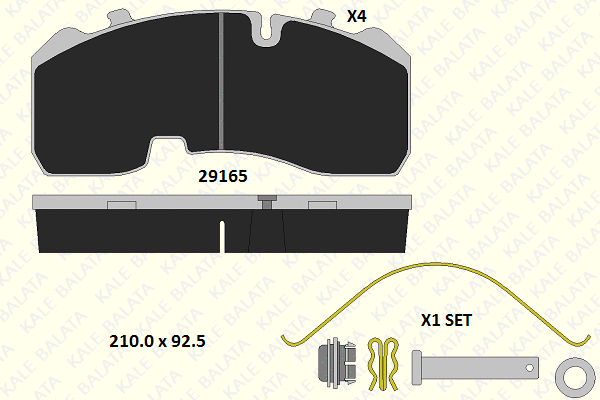 29165 300 14 KALE Комплект тормозных колодок, дисковый тормоз (фото 1)