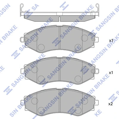 SP1103 HIQ Комплект тормозных колодок, дисковый тормоз (фото 1)