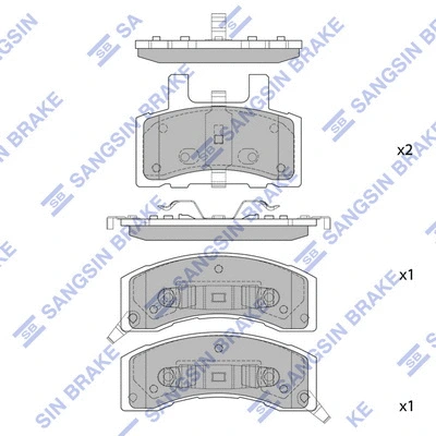 SP1288 HIQ Комплект тормозных колодок, дисковый тормоз (фото 1)