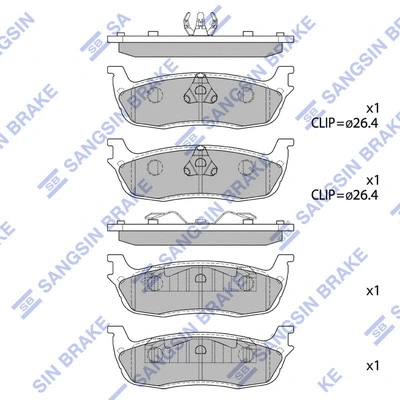 SP1295 HIQ Комплект тормозных колодок, дисковый тормоз (фото 1)