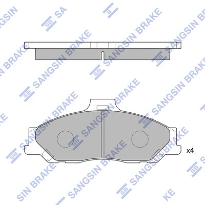 SP1628 HIQ Комплект тормозных колодок, дисковый тормоз (фото 1)