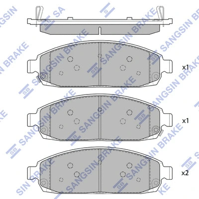 SP1676 HIQ Комплект тормозных колодок, дисковый тормоз (фото 1)