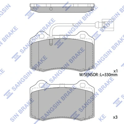 SP1854A HIQ Комплект тормозных колодок, дисковый тормоз (фото 1)