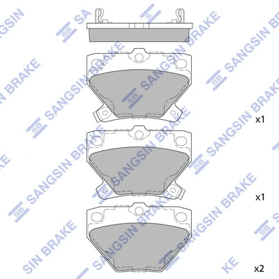 SP2044 HIQ Комплект тормозных колодок, дисковый тормоз (фото 1)