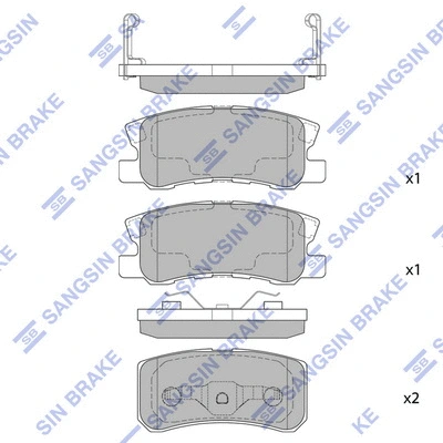 SP2076 HIQ Комплект тормозных колодок, дисковый тормоз (фото 1)