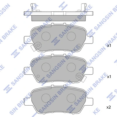 SP2104 HIQ Комплект тормозных колодок, дисковый тормоз (фото 1)