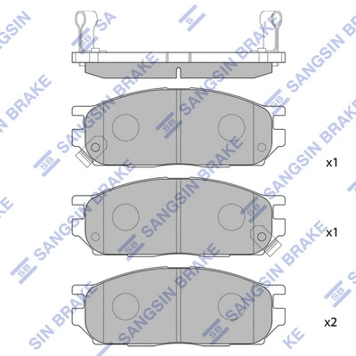 SP2105-F HIQ Комплект тормозных колодок, дисковый тормоз (фото 1)