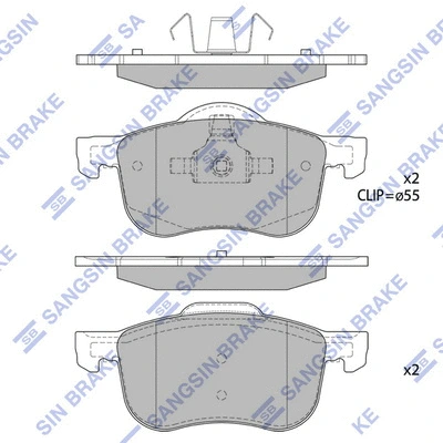 SP2122 HIQ Комплект тормозных колодок, дисковый тормоз (фото 1)