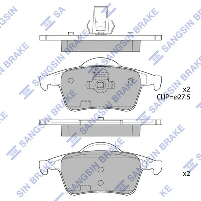 SP2123 HIQ Комплект тормозных колодок, дисковый тормоз (фото 1)