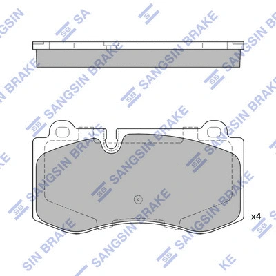 SP2195 HIQ Комплект тормозных колодок, дисковый тормоз (фото 1)