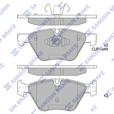 SP2214 HIQ Комплект тормозных колодок, дисковый тормоз (фото 1)