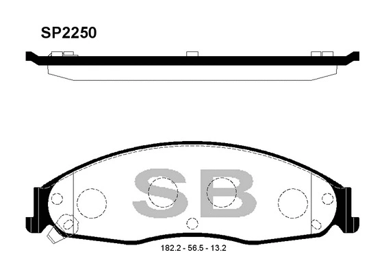 SP2250 HIQ Комплект тормозных колодок, дисковый тормоз (фото 1)