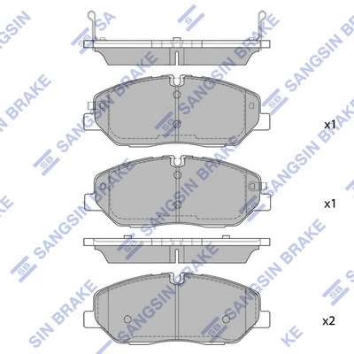 SP4037 HIQ Комплект тормозных колодок, дисковый тормоз (фото 1)