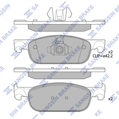 SP4054 HIQ Комплект тормозных колодок, дисковый тормоз (фото 1)