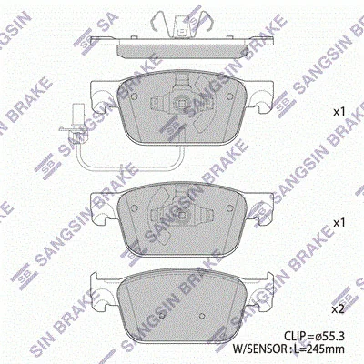SP4134 HIQ Комплект тормозных колодок, дисковый тормоз (фото 1)