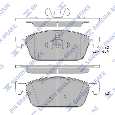 SP4153 HIQ Комплект тормозных колодок, дисковый тормоз (фото 1)