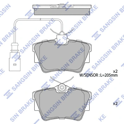 SP4173 HIQ Комплект тормозных колодок, дисковый тормоз (фото 1)