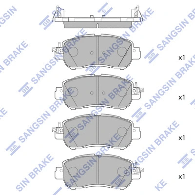 SP4263 HIQ Комплект тормозных колодок, дисковый тормоз (фото 1)