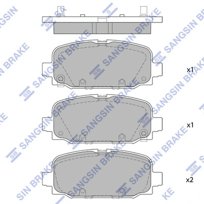 SP4283 HIQ Комплект тормозных колодок, дисковый тормоз (фото 1)