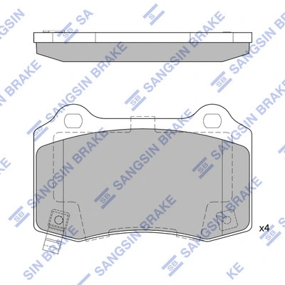 SP4296 HIQ Комплект тормозных колодок, дисковый тормоз (фото 1)