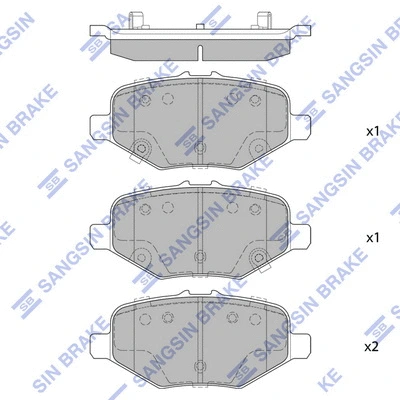 SP4307 HIQ Комплект тормозных колодок, дисковый тормоз (фото 1)